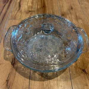 Vintage Princess House Fantasia 2 Qt Round Glass Covered Casserole Dish HTF